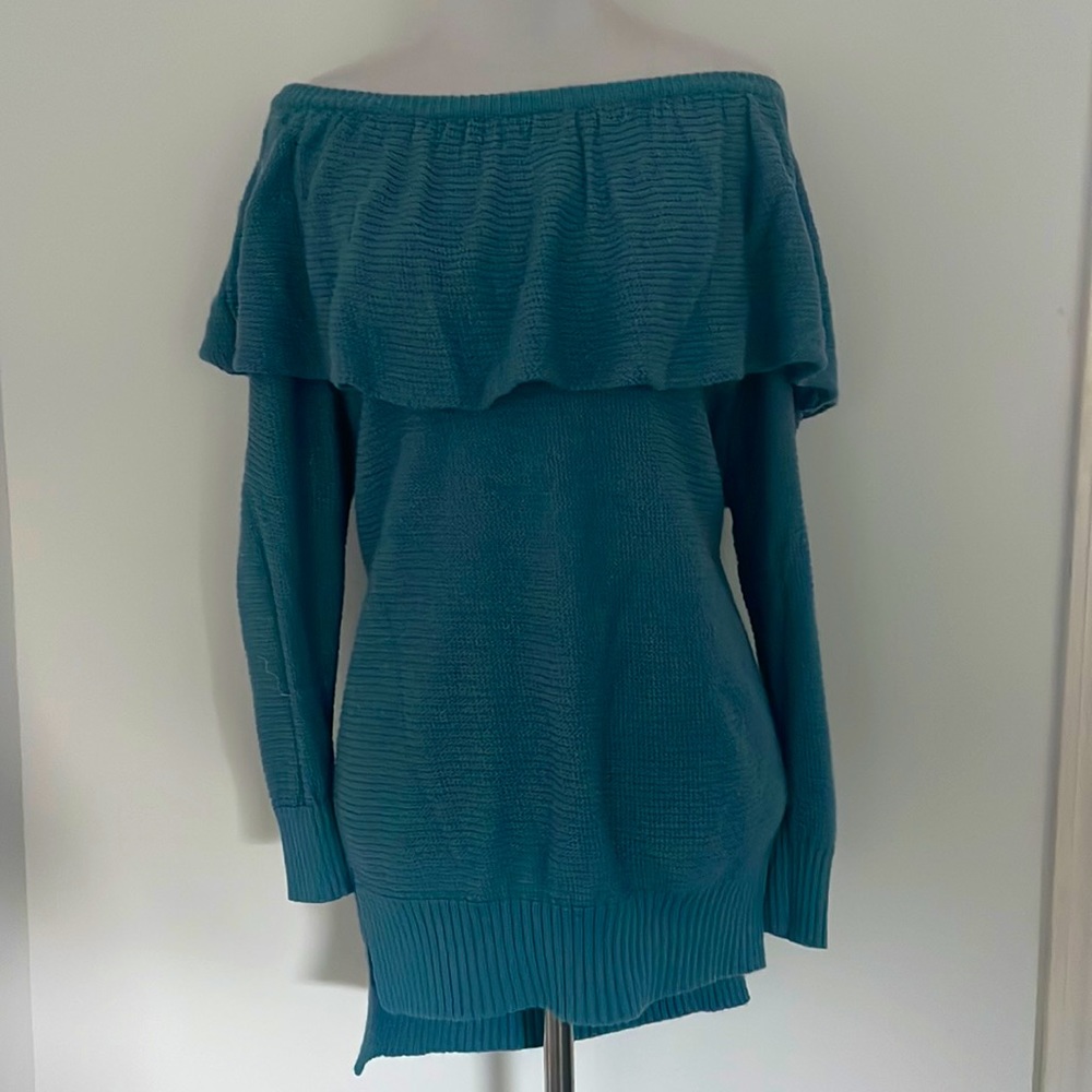 Medium weight off the shoulder sweater